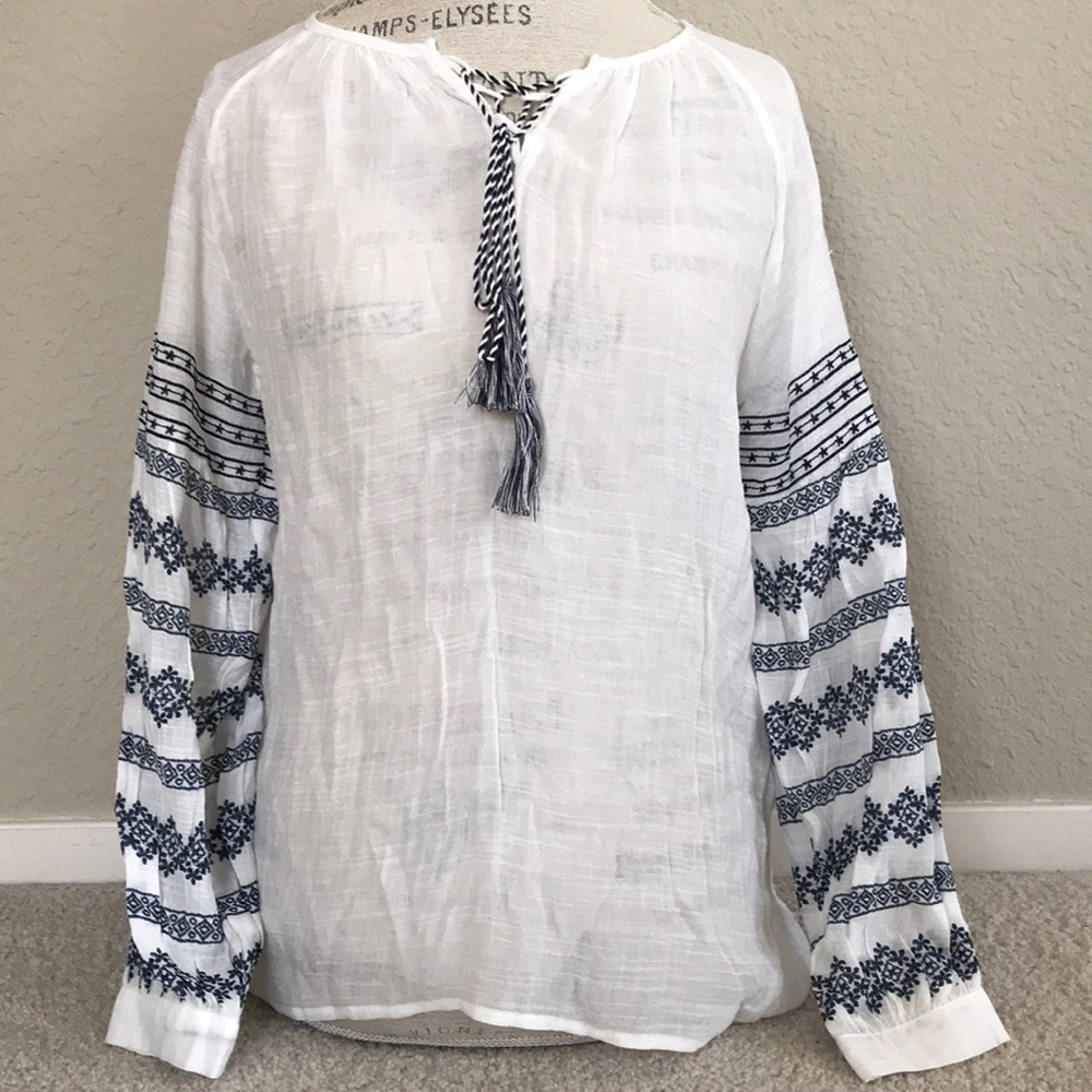 NWT AQUA Boho Blouse XS